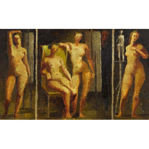 HERMANN PIEPER : Atelier mit weiblichen Akten (DOBIASCHOFSKY AUKTIONEN AG)