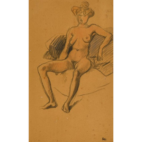 TH�OPHILE-ALEXANDRE STEINLEN : 'Nu assis' (DOBIASCHOFSKY AUKTIONEN AG)