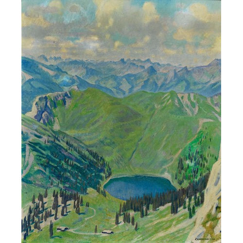 EMIL CARDINAUX : Oberstockensee in den Berner Alpen (DOBIASCHOFSKY AUKTIONEN AG)
