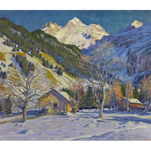 WALDEMAR THEOPHIL FINK : 'Erster Schnee bei Kandersteg' (DOBIASCHOFSKY AUKTIONEN AG)