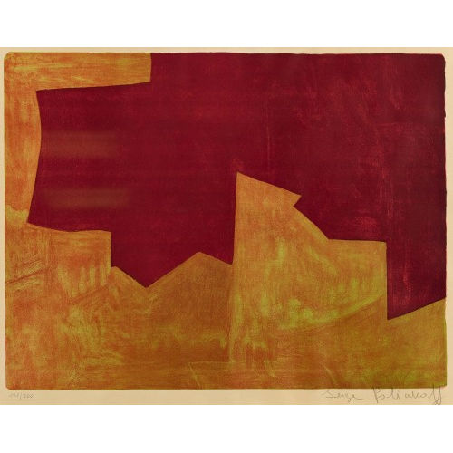 SERGE POLIAKOFF : 'Komposition in Burgunderrot und Orange' (DOBIASCHOFSKY AUKTIONEN AG)
