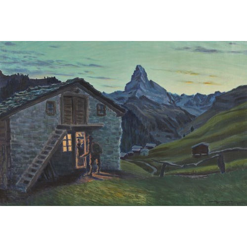 WALDEMAR THEOPHIL FINK : 'Abendd�mmern in Findelen mit Matterhorn' (DOBIASCHOFSKY AUKTIONEN AG)