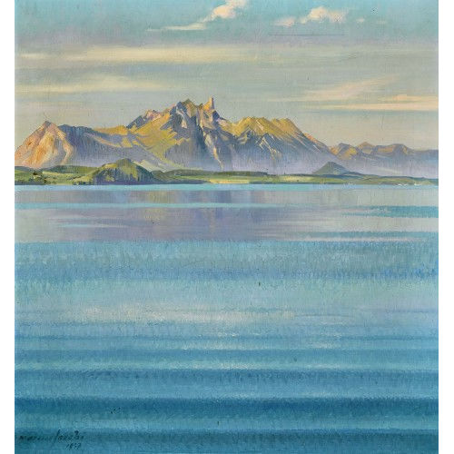 MARCUS JACOBI : Thunersee mit Stockhorn (DOBIASCHOFSKY AUKTIONEN AG)