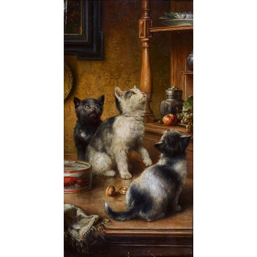 CARL REICHERT : 'Neugierige K�tzchen' (DOBIASCHOFSKY AUKTIONEN AG)