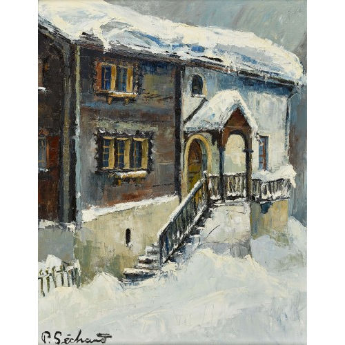 PAUL S�CHAUD : Verschneites Haus (DOBIASCHOFSKY AUKTIONEN AG)