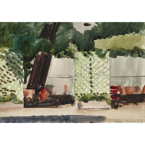ALBERT CHAVAZ : 'Walliser Gartenlandschaft mit Blumen und Paravant' (DOBIASCHOFSKY AUKTIONEN AG)