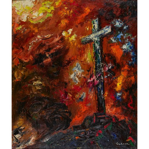 ANDR JEAN EVARD : Landschaft mit Kreuz (DOBIASCHOFSKY AUKTIONEN AG)