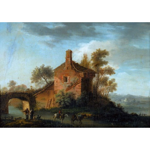 HENDRICK II DE MEIJER : Flusslandschaft mit Geh�ft und Reisenden (DOBIASCHOFSKY AUKTIONEN AG)
