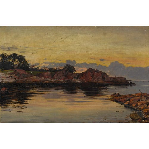 FREDERIK JULIUS AUGUST WINTHER : 'Partie fra svenske Kyst' (DOBIASCHOFSKY AUKTIONEN AG)