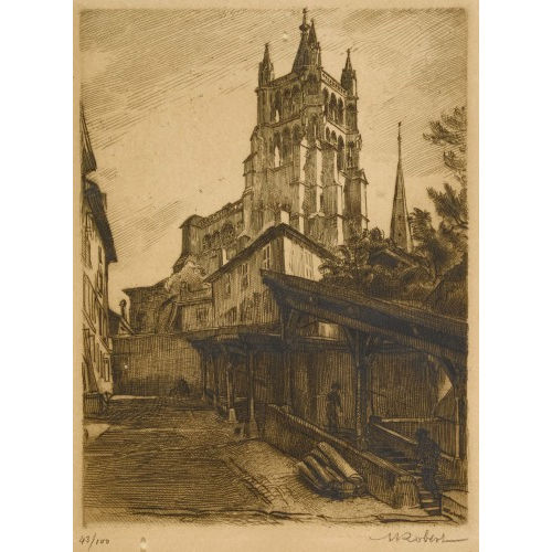HENRI MARCEL ROBERT : Die Kathedrale von Lausanne (DOBIASCHOFSKY AUKTIONEN AG)