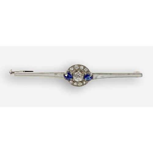 SAPHIR-DIAMANT-BROSCHE : (DOBIASCHOFSKY AUKTIONEN AG)