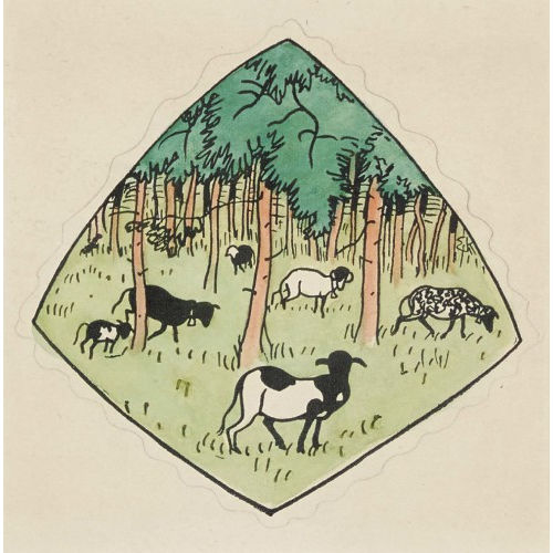 ERNST KREIDOLF : Weidende Schafe (DOBIASCHOFSKY AUKTIONEN AG)