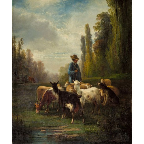 ANDR� CORT�S Y AGUILAR : Sch�fer mit Herde und Hund (DOBIASCHOFSKY AUKTIONEN AG)