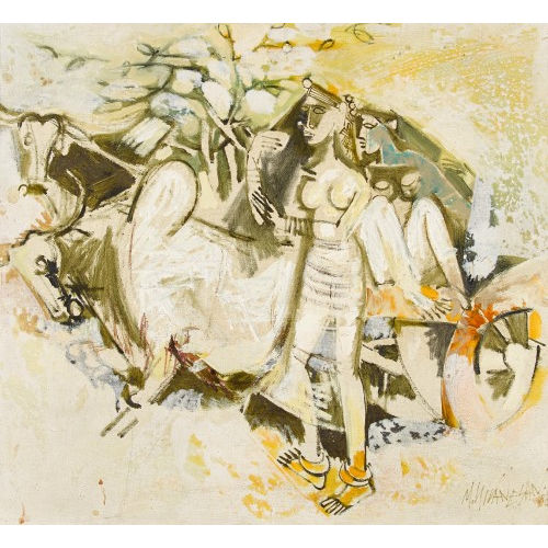 M. SIVANESAN : Composition with two women and cart (DOBIASCHOFSKY AUKTIONEN AG)
