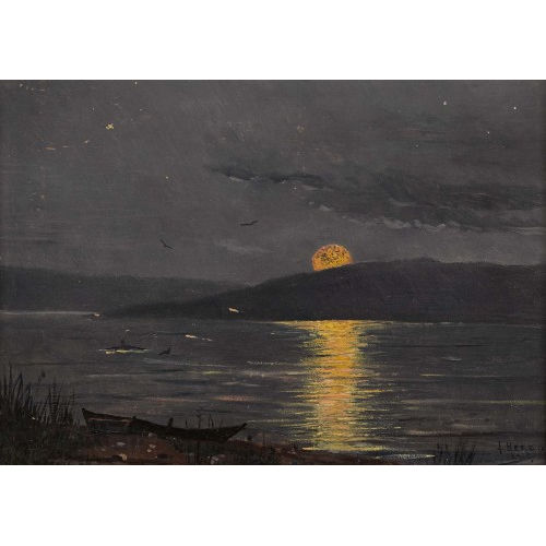 ARTHUR CHARLES HENRI HERZOG : Sonnenuntergang am See (DOBIASCHOFSKY AUKTIONEN AG)