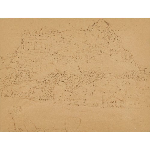 ALOIS CARIGIET : 'Berglandschaft mit Eisenbahn im Vordergrund' (DOBIASCHOFSKY AUKTIONEN AG)