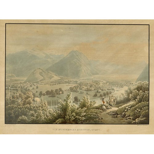 GABRIEL (GEN. LORY FILS) LORY : 'Vue d'Unterseen et d'Interlacken' (DOBIASCHOFSKY AUKTIONEN AG)