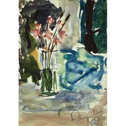 ANATOLY TIMOFEEVIC ZVEREV : Stillleben mit Blumenvase (DOBIASCHOFSKY AUKTIONEN AG)
