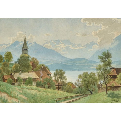 WILHELM BERNHARD BENTELI : 'Kirche von Hilterfingen' (DOBIASCHOFSKY AUKTIONEN AG)