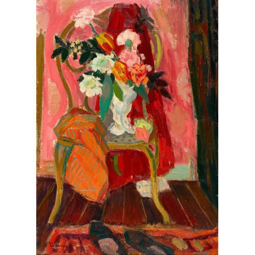 ROGER MARCEL LIMOUSE : Interieur avec fleurs (DOBIASCHOFSKY AUKTIONEN AG)