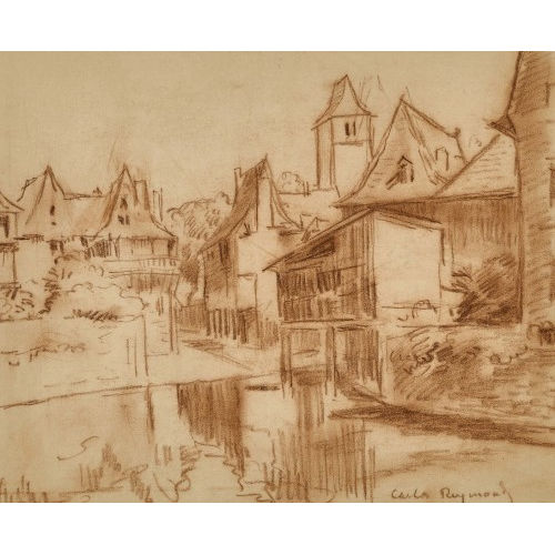 CARLOS REYMOND : Le village (DOBIASCHOFSKY AUKTIONEN AG)