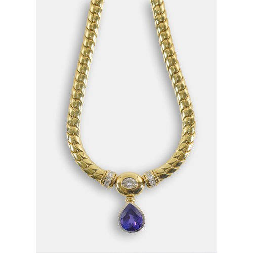 TANSANIT-DIAMANT-COLLIER : (DOBIASCHOFSKY AUKTIONEN AG)