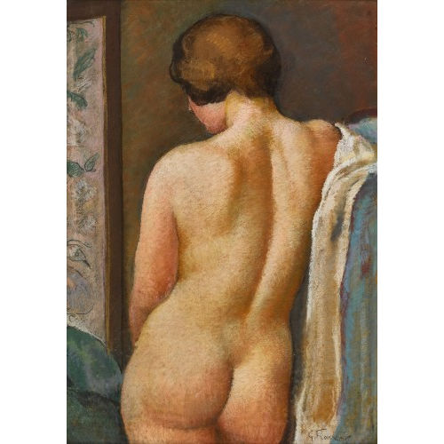 GUSTAVE (EIGTL. BARRAUD FRAN�OIS : 'Femme au paravent' (DOBIASCHOFSKY AUKTIONEN AG)