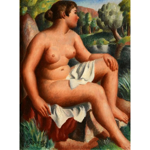 PAUL TH�OPHILE ROBERT : La baigneuse assise (DOBIASCHOFSKY AUKTIONEN AG)