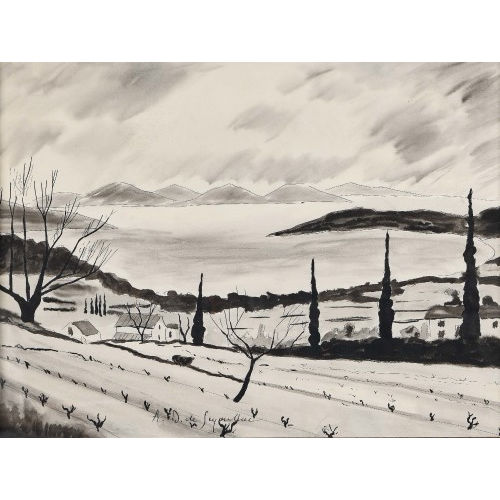 ANDR� ALBERT MARIE DUNOYER DE SEGONZAC : L'hiver dans les vignes (DOBIASCHOFSKY AUKTIONEN AG)
