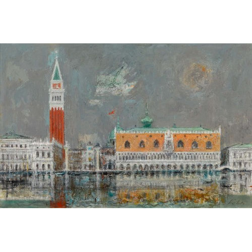 HENRI FEHR : Venedig mit Markusturm und Palazzo Ducale (DOBIASCHOFSKY AUKTIONEN AG)