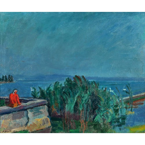 PAUL BASILIUS BARTH : 'Bodenseelandschaft (Gewitterstimmung)' (DOBIASCHOFSKY AUKTIONEN AG)