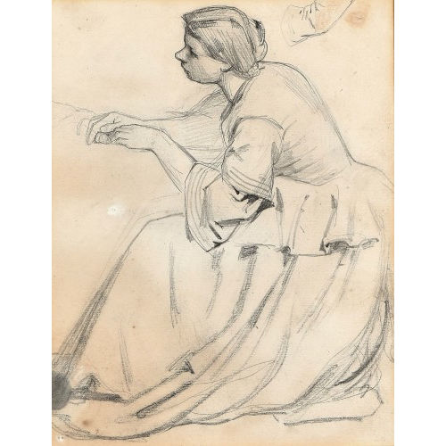 ALBERT ANKER : Sitzende junge Frau (DOBIASCHOFSKY AUKTIONEN AG)