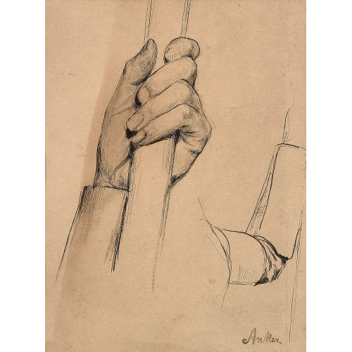 ALBERT ANKER : Handstudie (DOBIASCHOFSKY AUKTIONEN AG)