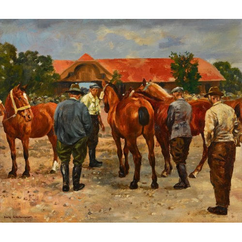 HANS GARTMEIER : 'Saigne-L�gier (Pferdemarkt)' (DOBIASCHOFSKY AUKTIONEN AG)