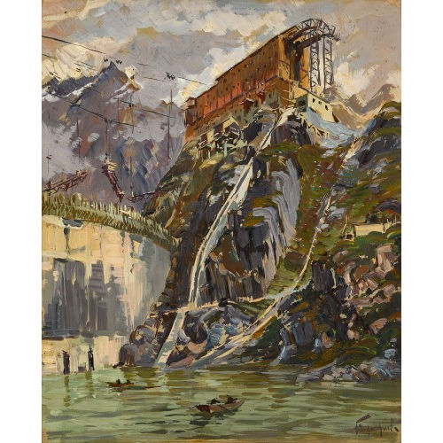 HERMANN KUPFERSCHMID : Bau der Spitaldammsperre am Grimsel (DOBIASCHOFSKY AUKTIONEN AG)