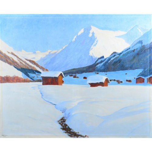 BR�CHSEL : 'Wintertag bei Aeuja (Klosters)' (DOBIASCHOFSKY AUKTIONEN AG)