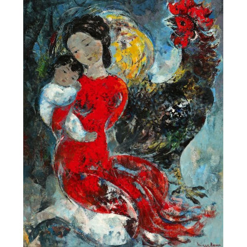 VU CAO DAM : Maternit� au coq (DOBIASCHOFSKY AUKTIONEN AG)