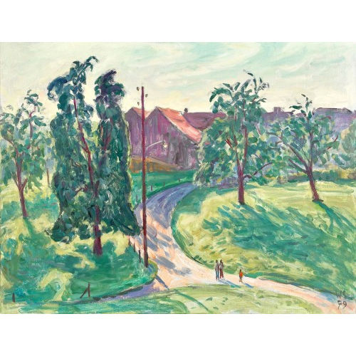 WALTER SAUTTER : Sonnige Landschaft am Dorfrand (DOBIASCHOFSKY AUKTIONEN AG)