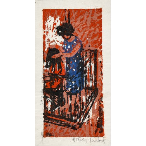 MARGUERITE FREY-SURBEK : 'Frau auf Balkon' (DOBIASCHOFSKY AUKTIONEN AG)
