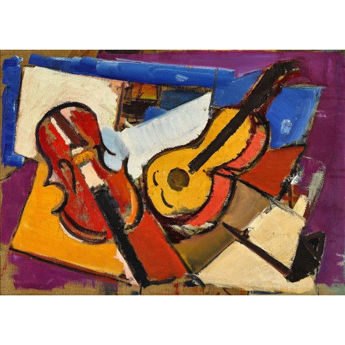 JEAN BOISSEAU : Stillleben mit Violine und Gitarre (DOBIASCHOFSKY AUKTIONEN AG)
