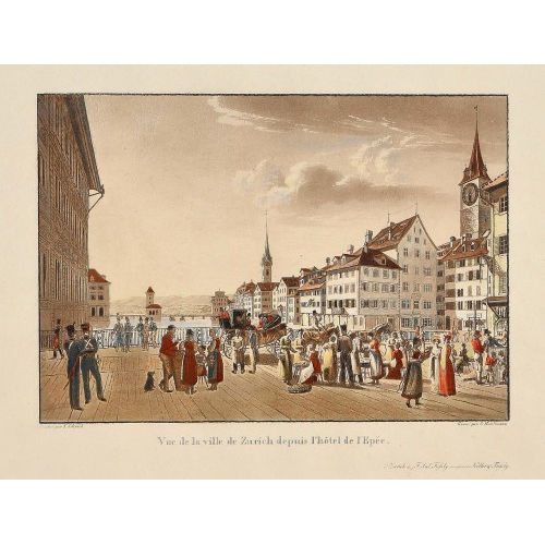 FRANZ SCHMID : 'Vue de la ville de Zurich depuis l'h�tel de l'Ep�e' (DOBIASCHOFSKY AUKTIONEN AG)