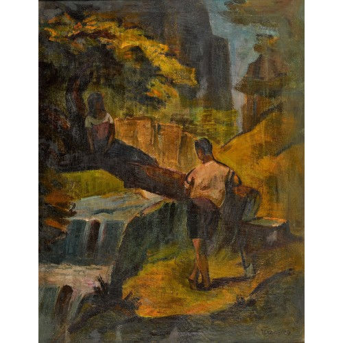 RUDOLF URECH : Bachpartie mit Paar (DOBIASCHOFSKY AUKTIONEN AG)