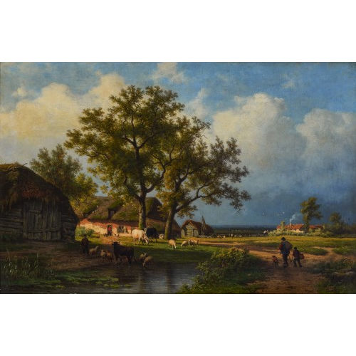 EUG�NE JOSEPH VERBOECKHOVEN : Landschaft bei Br�ssel (DOBIASCHOFSKY AUKTIONEN AG)