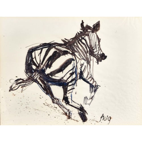 FRITZ HUG : Trabendes Zebra (DOBIASCHOFSKY AUKTIONEN AG)