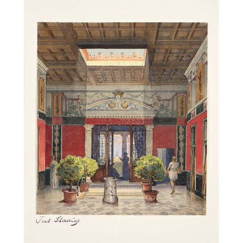 JULIUS STADLER : R�misches Interieur mit Impluvium (DOBIASCHOFSKY AUKTIONEN AG)