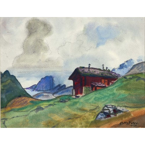 ALBERT NYFELER : 'Lauchernalp mit Manjinghorn' (DOBIASCHOFSKY AUKTIONEN AG)