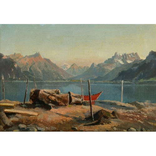 FRAN�OIS BOCION : 'Le Creux du Valais depuis la Riviera' (DOBIASCHOFSKY AUKTIONEN AG)