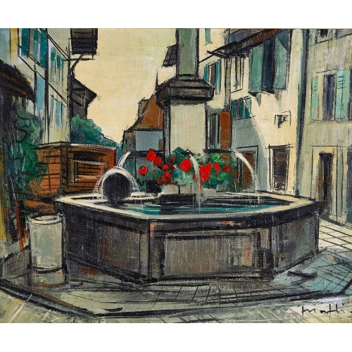 WALTER MAFLI : Brunnen des Place du Mill�naire in Auvernier (DOBIASCHOFSKY AUKTIONEN AG)
