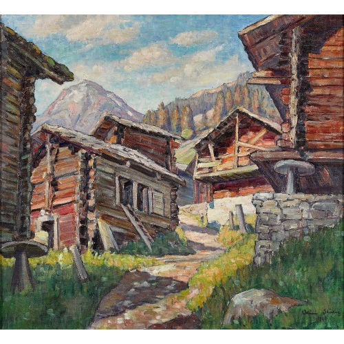 ALICE STUDER : 'Grimentz - Valais' (DOBIASCHOFSKY AUKTIONEN AG)