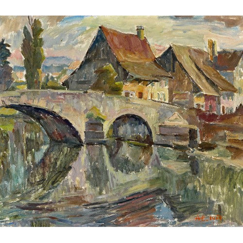 AUGUST CUENI : Birsbr�cke bei Laufen. (DOBIASCHOFSKY AUKTIONEN AG)